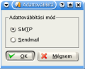 Adattovábbítási módnak adjunk meg SMTP-t.