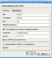 Az SMTP beállításoknál kiszolgálónak állítsunk ent.hu-t, jelöljük be a "A kiszolgáló név és jelszó megadását igényli" opciót, majd azonosítónak írjuk be a teljes email címünket (nem csak az azonosítót!), illetve a jelszavunkat. Ha bekapcsoljuk az "SMTP jelszó elmentése" opciót, akkor a Kmail küldés előtt nem fogja mindig megkérdezni a jelszavunkat. Az OK gomb lenyomása után visszakerülünk az előző ablakhoz: